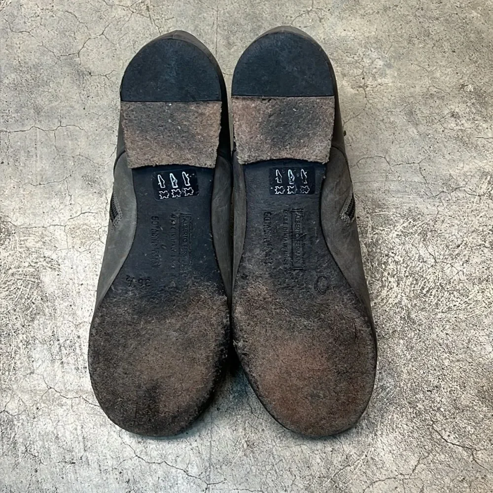 * Alberto Fermani charcoal leather ankle boots